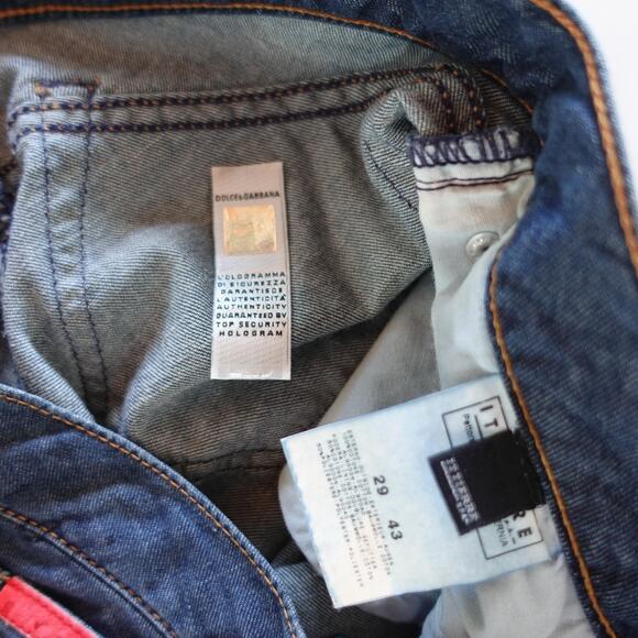 D&G Dolce & Gabbana Jeans Womens 29 Blue Denim Low Rise Limited Edition Vintage - Picture 6 of 13